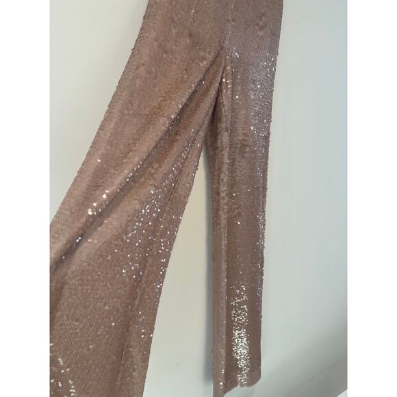 NWT $325 Ted Baker Milleit Wide Leg Trouser Sparkle Pale Pink Size 0 - Picture 5 of 10